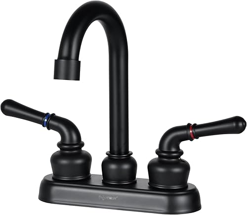 Grifo de lavabo de baño RV negro mate  Grifo de fregadero de RV para reemplazo de baño para casas rodantes, cámperes, quintas ruedas, casas
