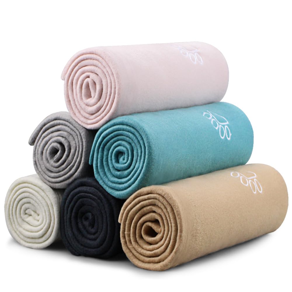 Mieakvool Puppy Dog Blanket, 6 Pack Pet Blankets for Dog Puppy Cats Pets Fleece Blanket Paw Print Dog Blanket for Small Medium Large Pet Dog Cat Warm Soft Sleep Mat (Multicolored 39 x 35 inches)