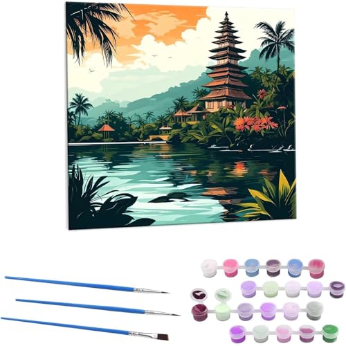 o G Paint by Numbers hG Lbg l ʂ肦 lphGLoXNtg  LoXA[g uVƃANG̋, ItBX CeA rO, ւ̃Mtg 30x30cm (t[