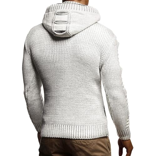 Mens Pull Rope Hooded Sweaters Fashion Texture Line Type Design Cardigan Chunky Ribbed Hem Outerwear3