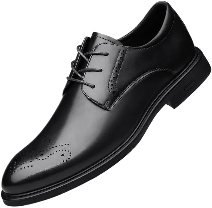 Men&#39;s Classic Retro Oxfords Shoes Casual Dress Loafers Comfortable Business Wedding Lace-Up Black Fashion Shoes