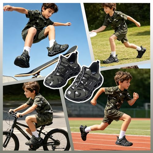 Image of VITUOFLY Boys Girls Sneakers Kids Mesh Lightweight Running Tennis Shoes