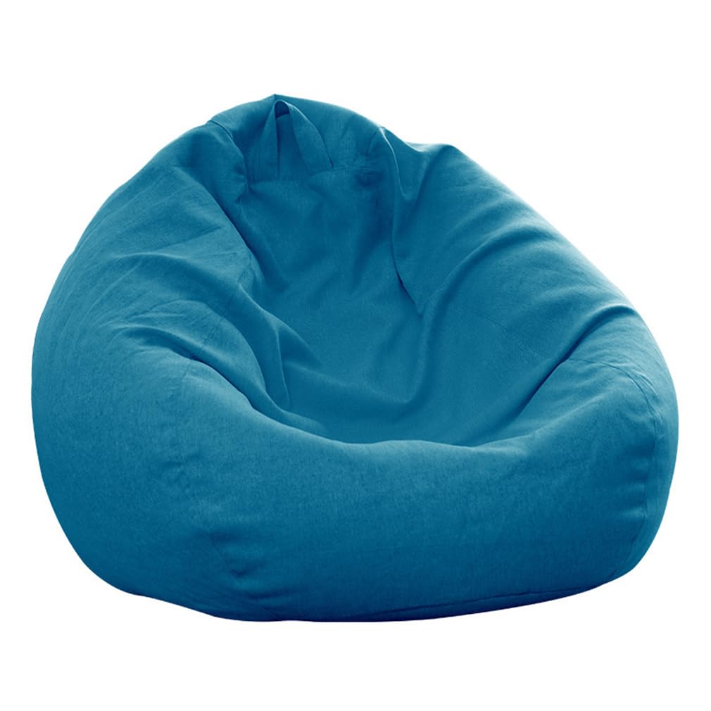 DAUTAI 3-4 Ft Bean Bag Chairs for Adults Teens, Fluffy Seating for Bedroom, Breathable Fabric Rounded Shape Smooth Lines, Replacement Covers (No