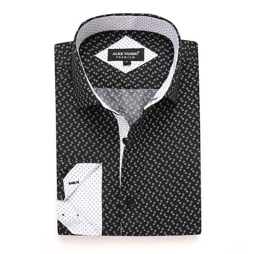 Alex Vando Mens Printed Dress Shirts Long Sleeve Regular Fit Button Down Shirt