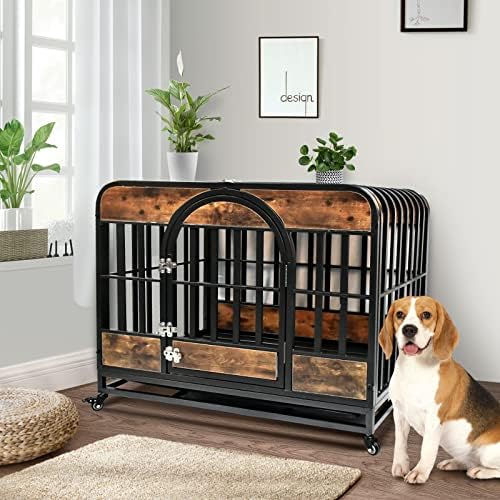 KAMMURI 32 Inch Heavy Duty Dog Crate Furniture, Dog Crates