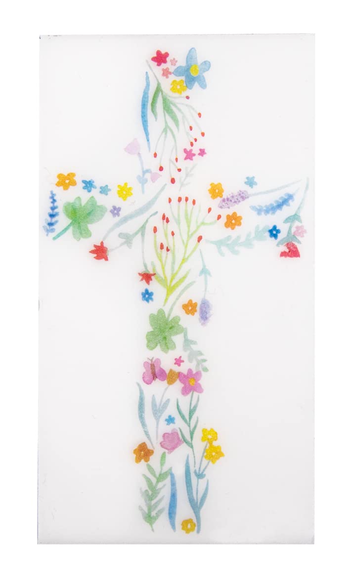 Rayher Wax Motif Floral Cross, Coloured, 6.5x12cm, tab-Bag 1pc, 31637999, 6,5x12 cm