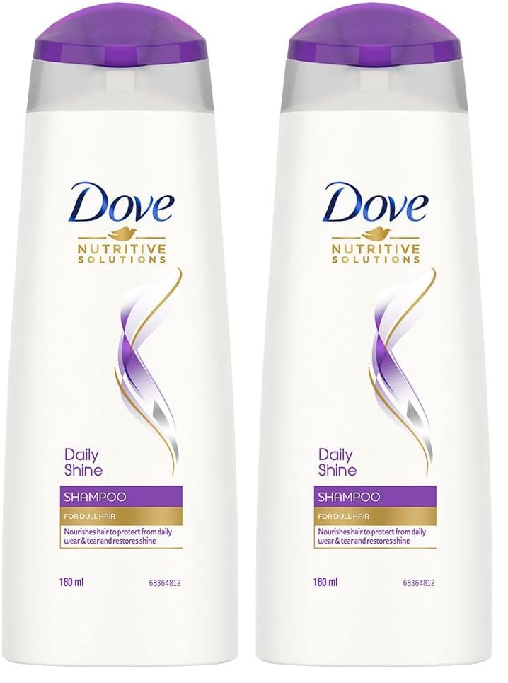 Dove Daily Shine Shampoo - For Dull And Frizzy Hair, Makes Hair Soft, Shiny And Smooth, 180 ml (Pack of 2)-image-7