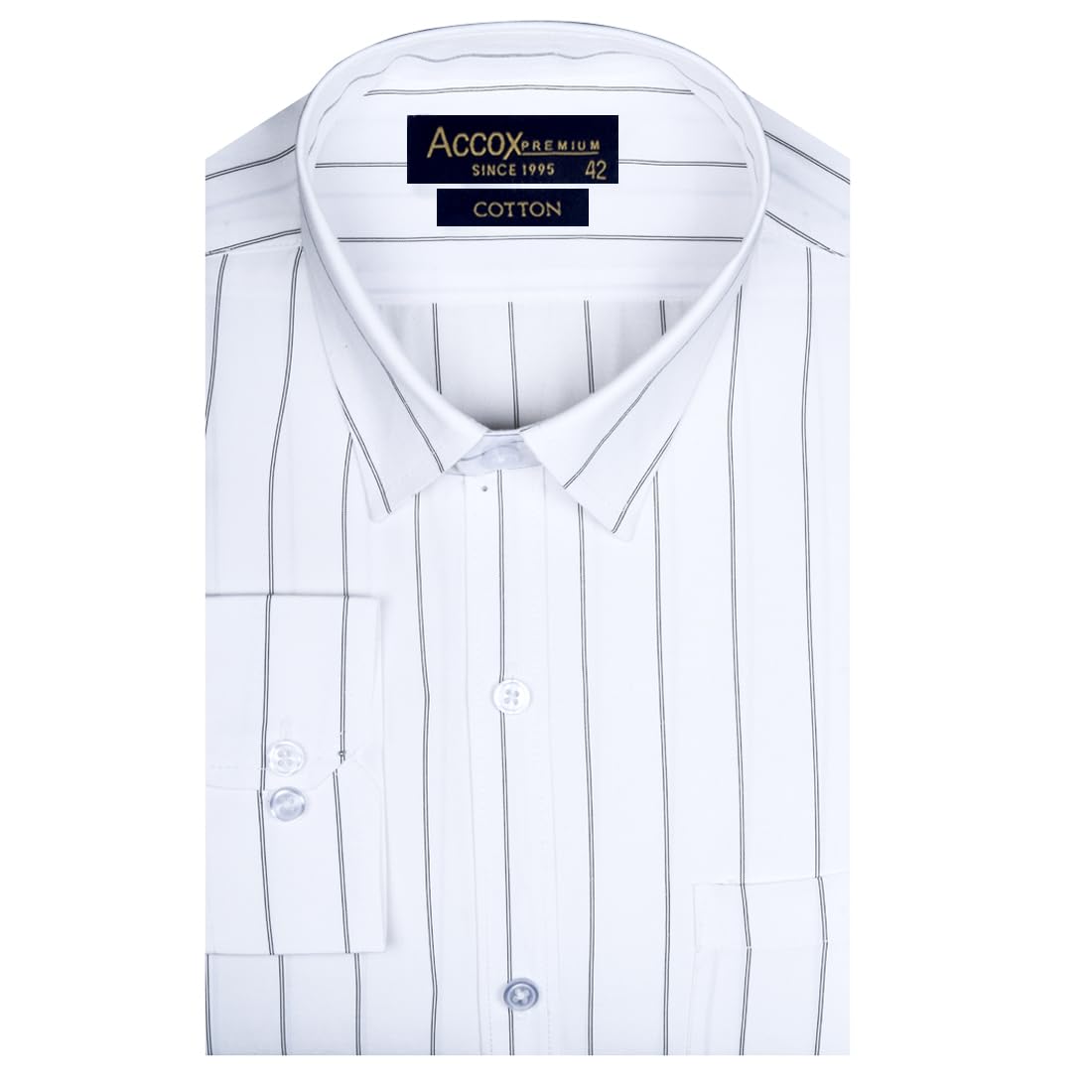 accox Men's Cotton Long Full Sleeves Striped Checkred Regular Fit Formal Shirt for Men (GCR288)-picture-43
