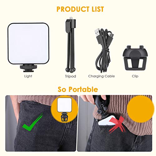 Video Conference Lighting Kit, Laptop Light, Webcam Lighting with Clip, Zoom Light for Laptop Computer, Zoom Meeting, Remote Working, Streaming and Self Broadcasting, Vlogging(Dimmable & Rechargeable)