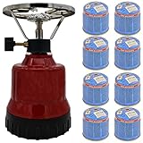 TronicXL Gaskocher mit Kartusche 8x Gasflasche Camping Campingkocher Kocher Set
