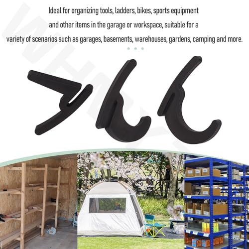 WHMYZHL 18 Pcs Universal Hooks for Garage Shelving and Industrial Storage Racks with Keyhole Slots Including L/J Heavy-Duty Hooks - Holds up to 40 lbs.