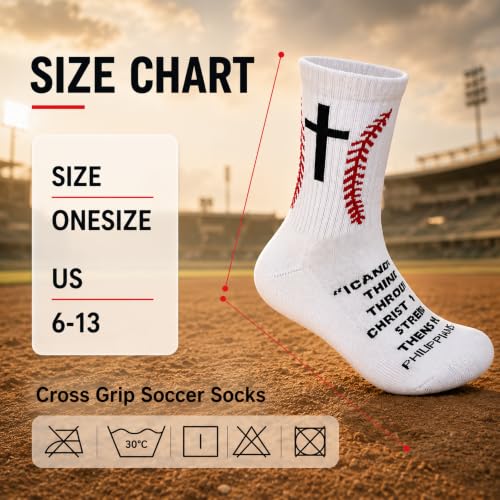 Image of Meudid 3 Pairs Baseball Cross Socks for Senior Night Gift Men Women US 6-13