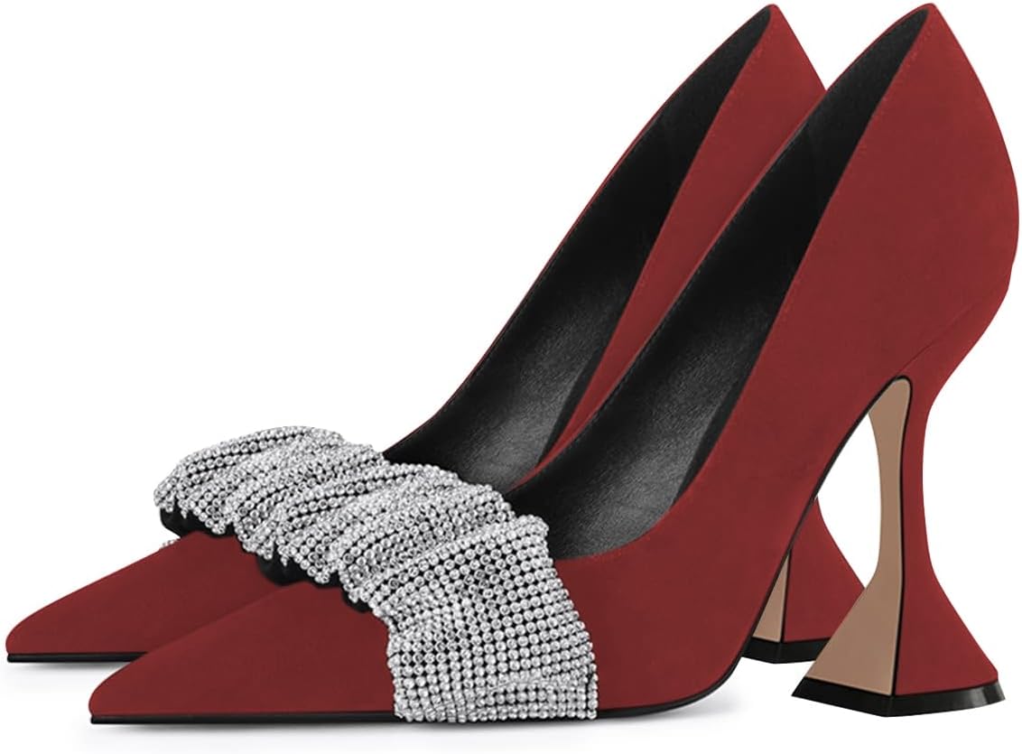 YDN Women Pointed Toe Slip on Pumps Special Kitten High Heel Shoes Party Prom Dress Lady Size 4-16 US - Image 3