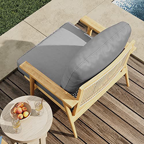 Linstock Outdoor Deep Seat Cushions For Patio Sectional Sofa, Breathable Water-Resistant Soft Cushion With Back Cushion For Patio Furniture, Cushions Size 24 X 24 X 5 Inch (Light Grey) #TOP2