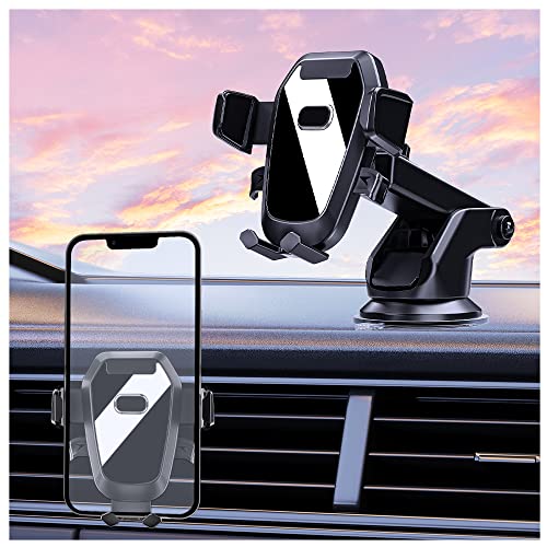 Car Phone Holder Mount,Car Phone Holder Mount for Dashboard/ Windshield/Air Vent Compatible for iPhone 13 12 11 Pro Max Galaxy S21+All Phones