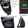 A-QMZL Sling Bags Mens Chest Bag Small Shoulder Bag Waterproof Lightweight Sling Rucksack Bag with Reflective Strips Crossbody Backpack for Casual Outdoor Hiking and Traveling (black) #4