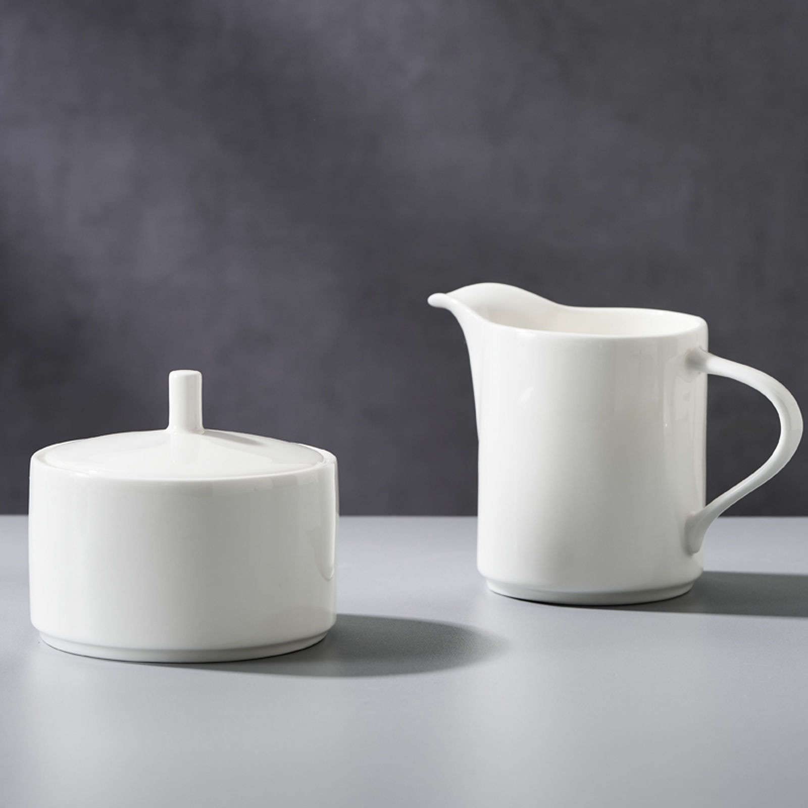 Set di barattoli per spezie, lattiera, lattiera e zucchero, zuccheriera in ceramica con coperchio e lattiera, lattiera e zuccheriera, lattiera, zuccheriera, set per servire il caffè, zuccheriera bian