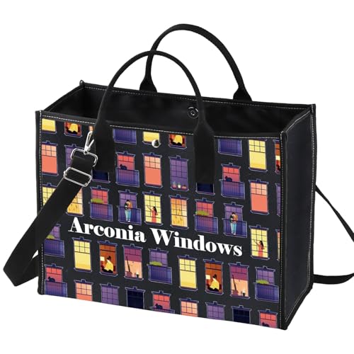 LEVLO Arconia Windows Tote Bag Only Murders Inspired Gift Kono & Mabel & Oliver & Charles Shoulder Bag For TV Show Fans (Arconia Windows LT)