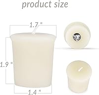 Vista 2 de 4 velas votivas de cera de abeja pura, sin perfume, naturalmente ligeramente perfumadas a miel, 15 horas de tiempo de combustión cada una (blanco)