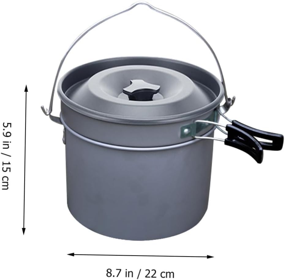1set Portable Camping Cookware Lightweight Cooking People Non-stick Design for Backpacking and Outdoor Adventures