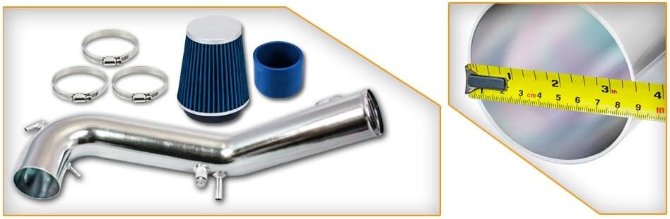 Cold Air Intake Kit & Blue Filter Combo Compatible for Ford 2015-2016 Mustang 5.0L V8