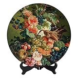 Kaxun Still Life Fruit Oil Painting Fruit Basket Decorative Plate Wedding Gifts Art Painting Abstract Paint for Living Room, Bedroom, Hallway Console Side Table Decor - 6 inches