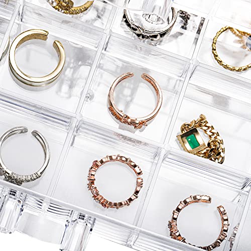 Yarlung YA-JEWELRYSTORAGEBOX-5D Acrylic Jewelry Storage Box Earring Holder With 5 Drawers, 120 Grids Jewelry Organizer Tray Clear Ring Display Case For Beads thumb #3