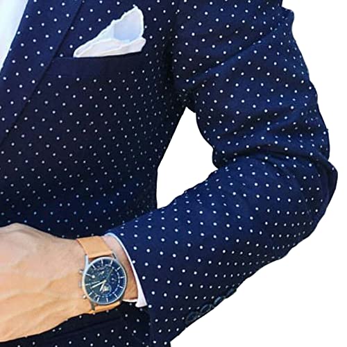 Polka Dots Suits for Men Dress Jackets for Men Wedding Mens Suits Regular Fit 2 Piece Set (Blazer + Pant)2