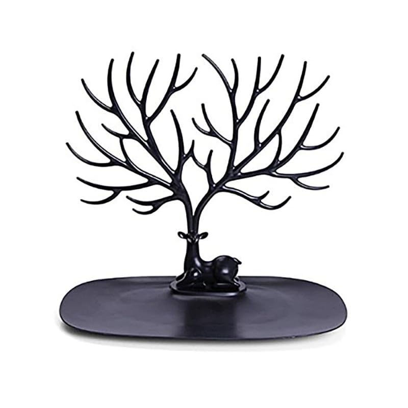 Image of Key Holder Tree Hooks Key Hanger Tabletop Hook Key Holder for Home, Living Room, Bedroom, Bathroom (Black)