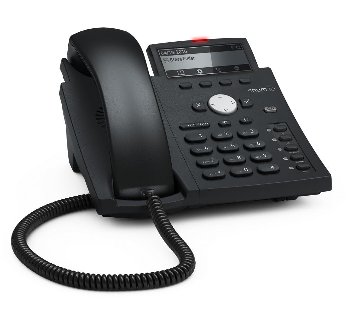 Snom D305 Téléphone IP, téléphone de bureau SIP (audio HD Dideband, 5 touches de fonction configurables avec LED, 4 SIP identités) audio large bande, crochet commutateur capteur, noir, 00004257