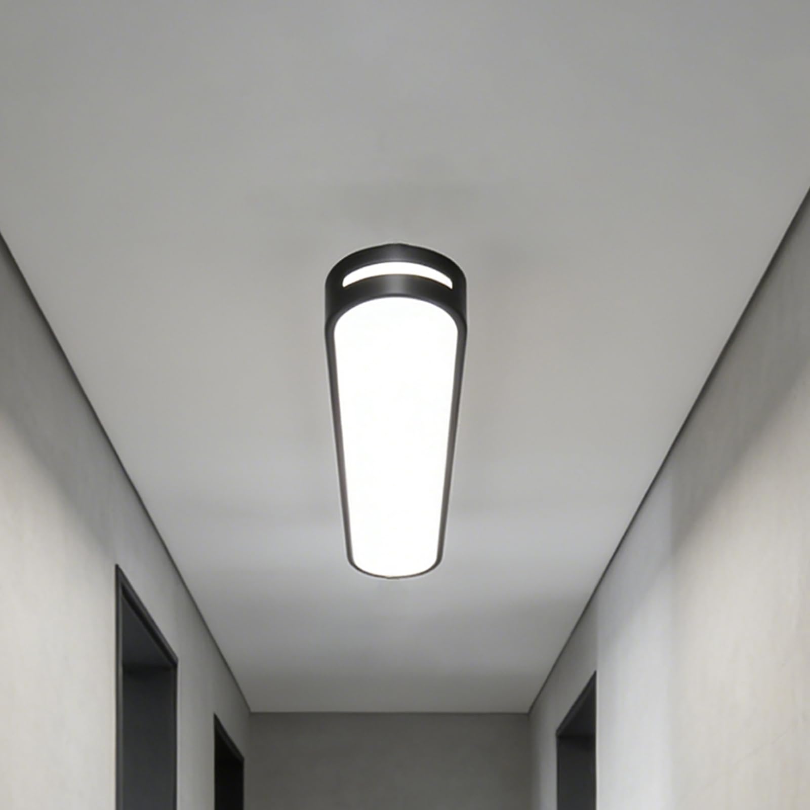 Wodoodporna liniowa lampa sufitowa LED, energooszczędna, eliptyczna lampa spłukiwana do przedpokoju, balkonu, kuchni, 50 cm, biała