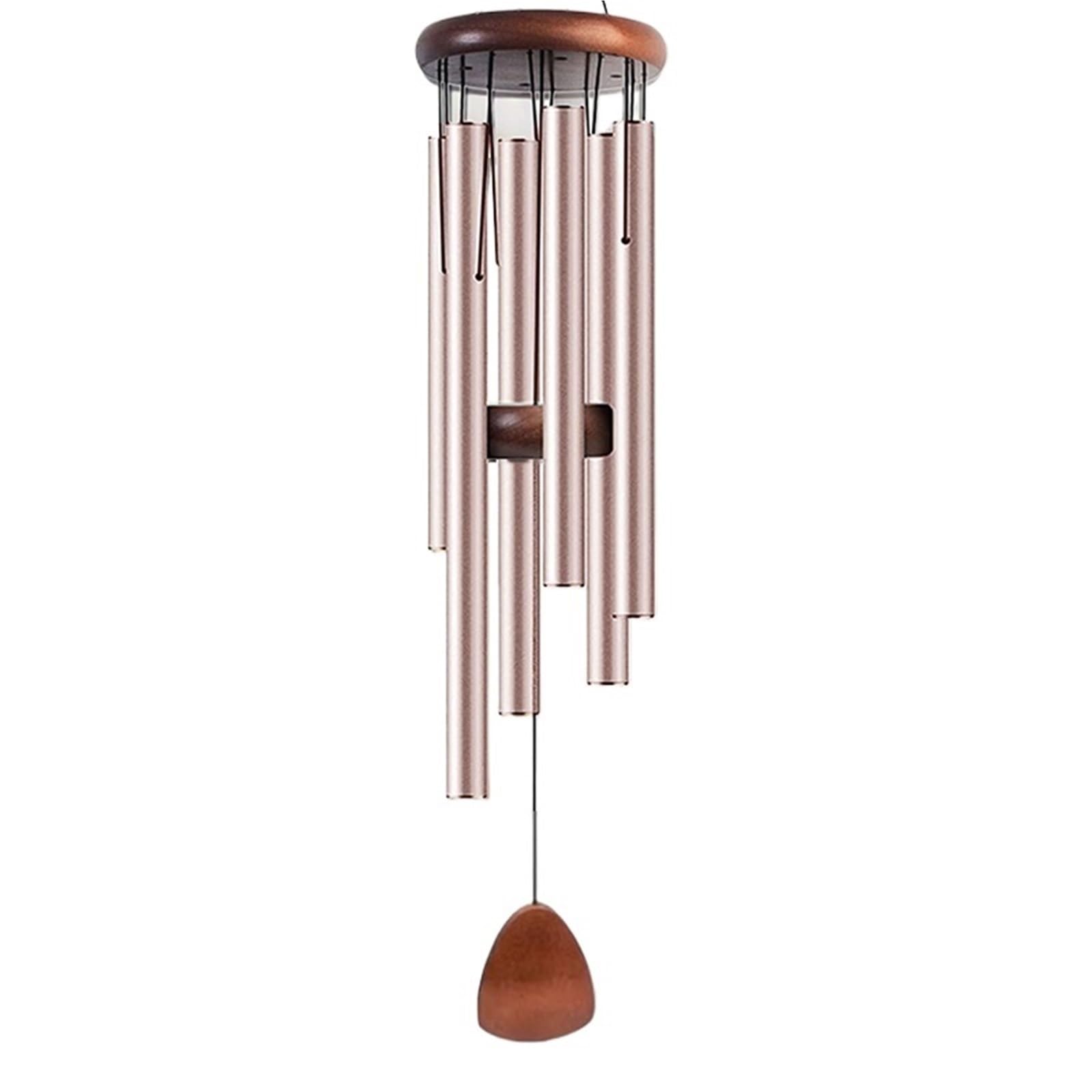 Wind Chimes Wind Chimes Classic 26 Inch Aluminum Pipe With Wooden Hanging Tag Gardens Balcony Corridor Decoration(Gold)