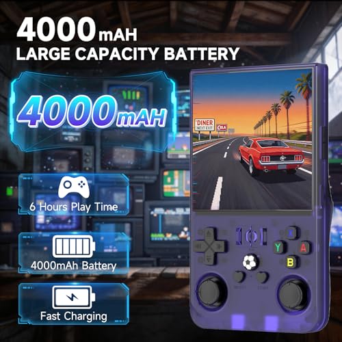 Image of R36max Retro Handheld Console,Upgraded 4.0 inch IPS Screen Portable Gaming Console,64GB Preloaded 18000+Games,Linux Open Source System Handheld Emulator Supporting30+Emulators,4000mAh Battery(64G Purple)