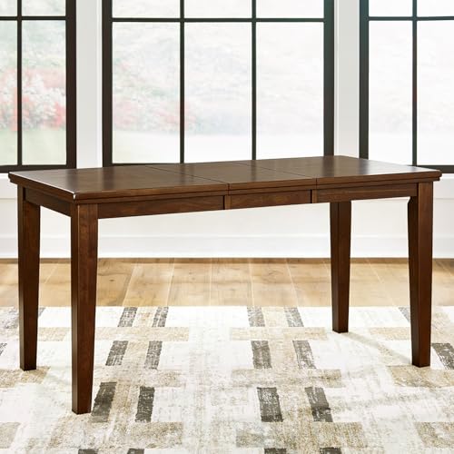 Image of Signature Design by Ashley Ralene Casual Counter Height Dining Extension Table with Distressed Finish, Dark Brown
