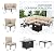 RTDTD 8 Piece Patio Furniture Set with 45" Propane Gas Fire Pit Table Outdoor Patio Conversation Sectional Sofa Set with Coffee Table for Patio, Backyard, Deck(Sand)