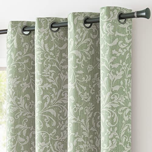 Jinchan Farmhouse Blackout Curtains For Bedroom Sage Green Floral Patterned Drapes Living Room Vintage Country Curtain Room Darkening Window Treatment Set 2 Panels 84 Inches Long #TOP6