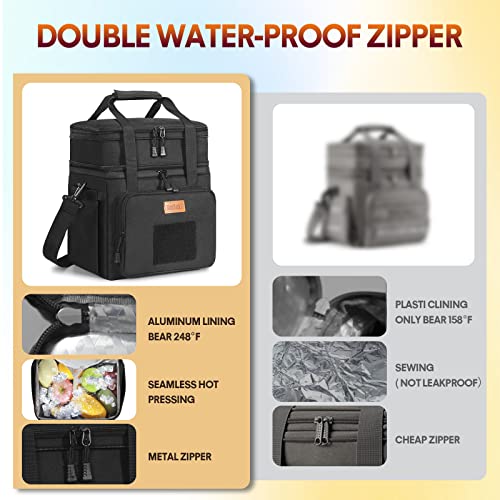 Kumyamlo Tactical Lunch Box For Men 16L,Large Insulated Waterproof Reusable Lunch Bag，Women,Work,Outdoor,Picnic,Finishing,Molle Webbing And Adjustable Shoulder Straps(Black)… #TOP5
