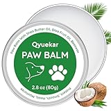 QYuekar Lick-Safe Dog Paw & Nose Balm, Dog Paw Wax Protector with Coconut Oil, Moisturizer Soother Dry Cracked Snout & Pads, All-Natural Nose Butter & Cream for Horse Hoof, Cat Petts Care, 2.8oz/80g