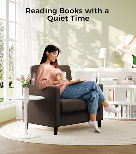 Image of Welzona Sofa Accent Chair, 33 inch Reading Chair, Comfy Teddy Arm Chairs