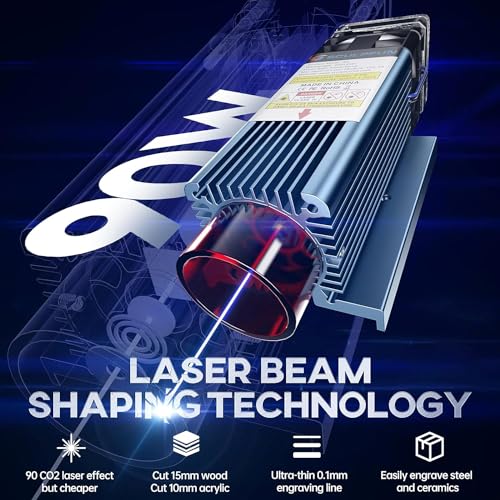 SCULPFUN S9 Gravador a Laser com Rolo Giratório a Laser, Cortador a Laser com Saída de Laser de 5000