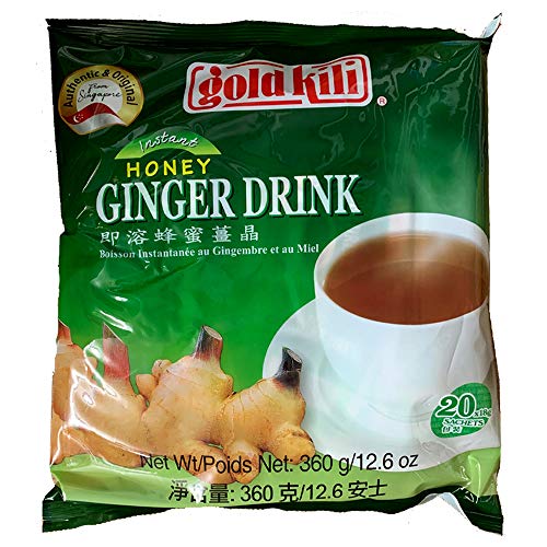 GOLD KILI Bebida instantánea de té de jengibre y miel – 18 g x 20 sobres – 360 g original