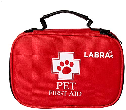 Labra 28 Piece Pet Canine K9 Dog First Aid Kit for Emergencies Safety When Walking Running Hiking Camping Injuries Cuts Wounds Scrapes