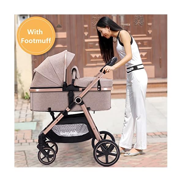 2-in-1-Baby-Stroller-Folding-Infant-Newborn-Pram-Stroller-with-Reversible-Seat-Toddler-Strollers-for-0-36-Months-Old-Babies-Beige