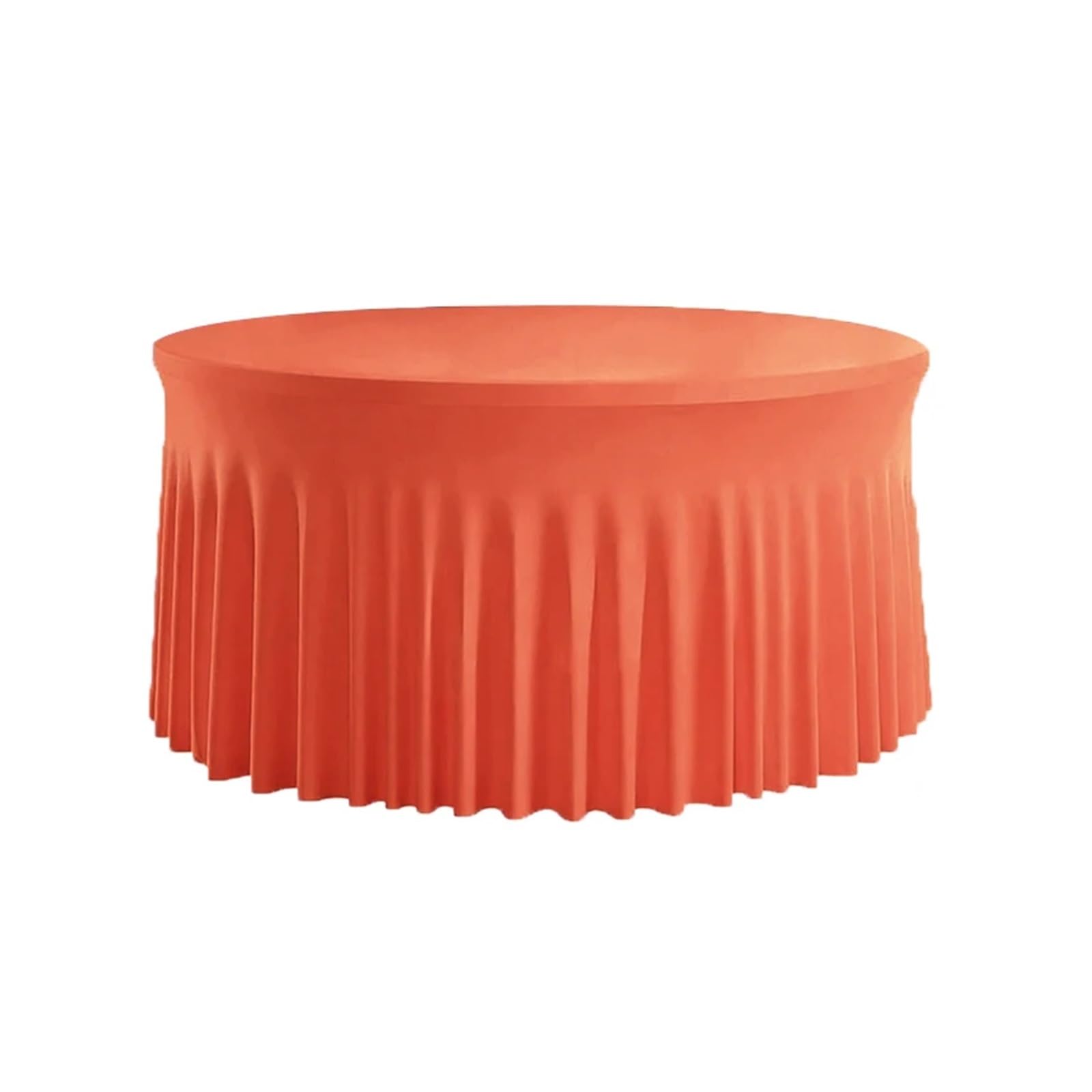DUEXIOLY Round Table Skirt Pleated Wave Spandex Round Tablecloth Elastic Skirted Cover for Banquet Wedding Stain-Resistant For the party(Orange,5FT 153.0CM ROUND)