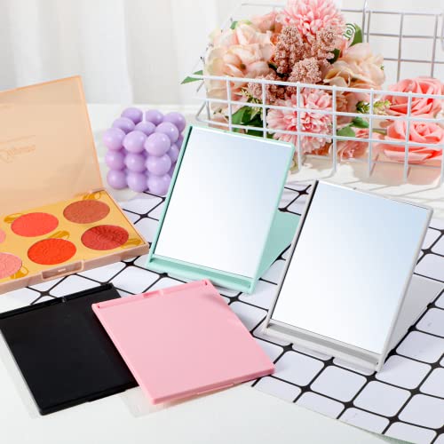 4 Pcs Small Folding Travel Mirror Rectangle Compact Mirror Portable Pocket Mirror Small Makeup Folding Mirror Stand Up Vanity Mirror For Women Girls Daily Use, Pink White Green Black, 4.9 X 3.7 Inch #TOP5