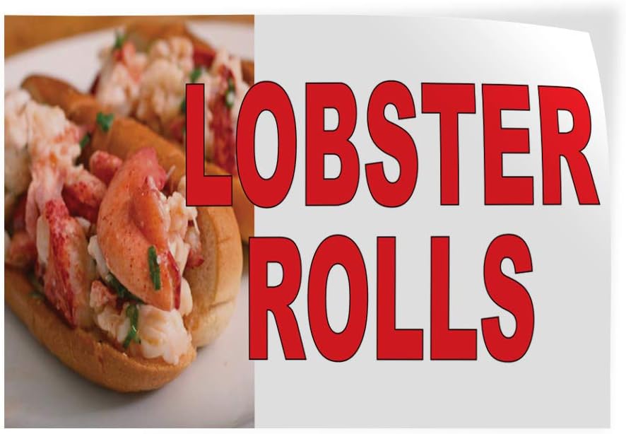 Decal Stickers Multiple Sizes Lobster Rolls Red Food Bar Restaurant Truck Industrial Vinyl Safety Sign Label Restaurant & Food 36x24Inches
