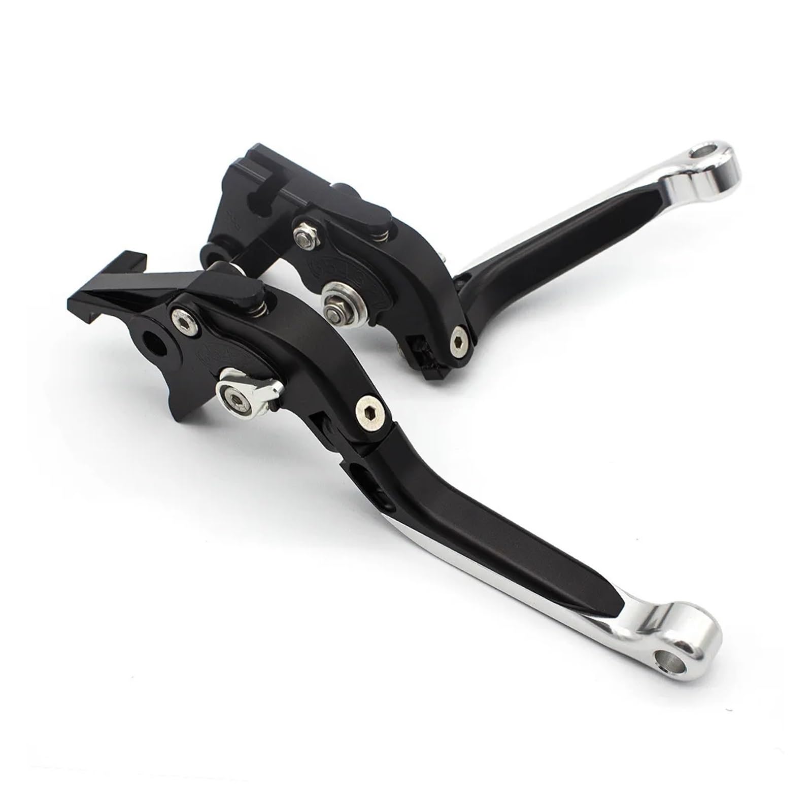 Twixral Motorbike Brake Levers CNC Short&Long Motorcycle Adjustable Aluminum Brake Clutch Lever Levers(Fold Extend Sliver)