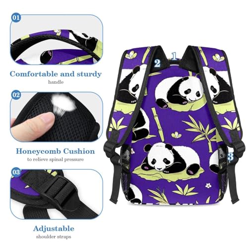 Ensemble de 2 cartables grand volume avec sac à dos ergonomique panda - 4