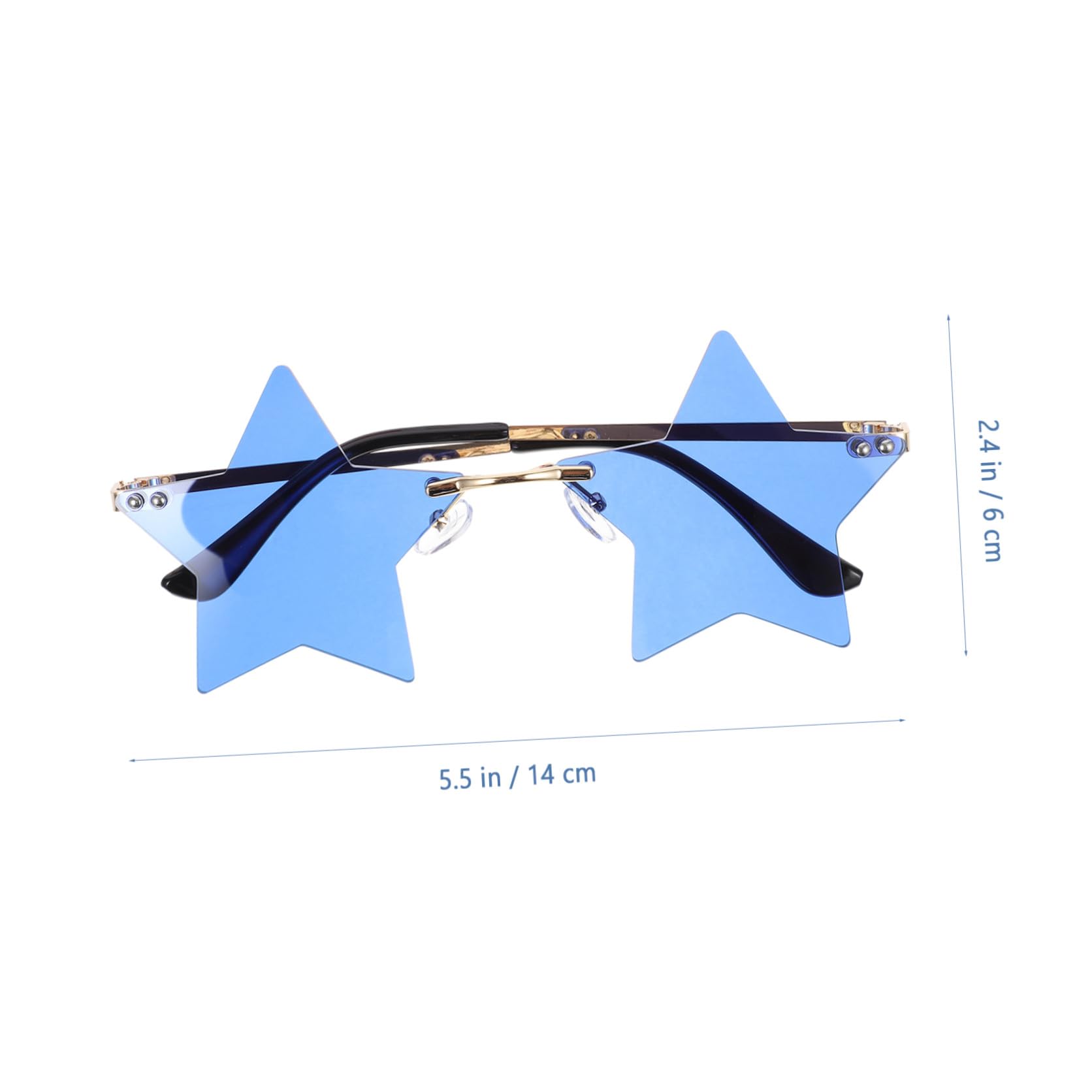 SHERCHPRY Juego De 4 Gafas Sin Montura Con Forma De Estrella Estilo Patriótico Para El Día De La Independencia 2 Unidades X 4