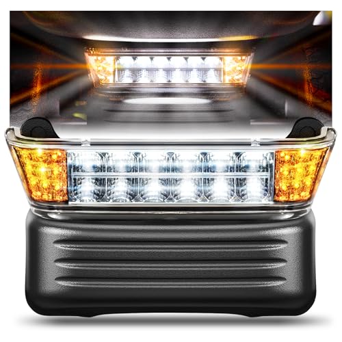 Club Car Precedent LED Headlight with Bumper 12V Golf Cart Headlight Kit for Club Car Precedent 2004-UP Electric Golf Carts DOT Approved Street Legal Club Car Headlight OEM# 102524801 10252480-1
